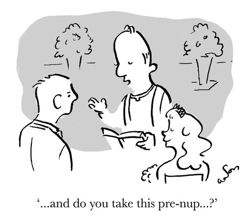 '...and do you take this pre-nup...?'