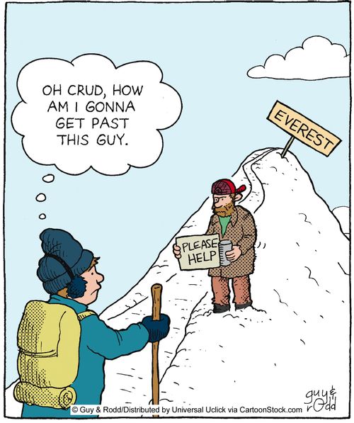 'Oh crud, how am I gonna get past this guy.'