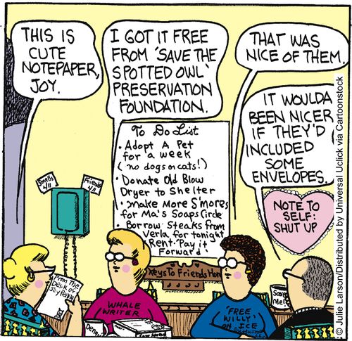 'I got free from 'save the spotted owl' preservation foundation.'
