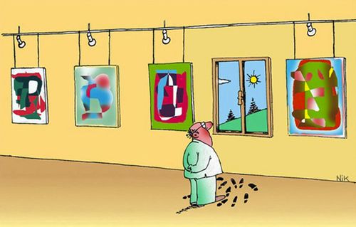A window is the popular exhibit at an art gallery.
