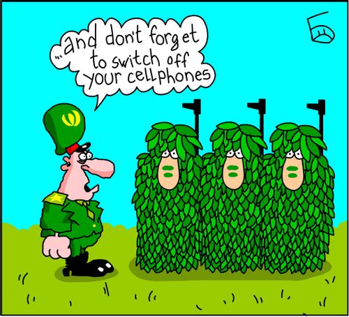 '...and don't forget to switch off your cell phones.'