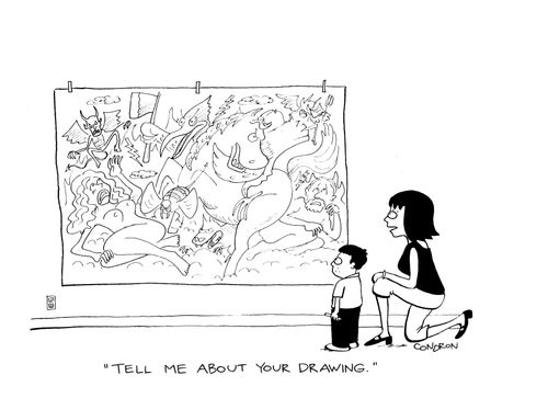 'Tell me about your drawing.'
