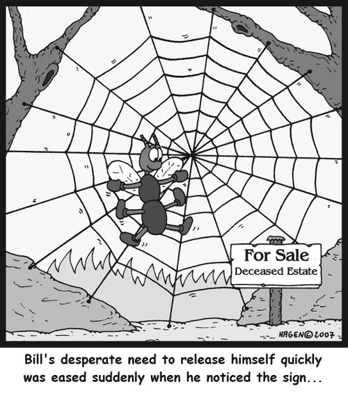 Bill's desperate need to release himself quickly was eased suddenly when he noticed the sign...