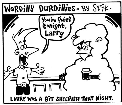 Wordilly Durdillies - Man 'sheepish' in sheep outfit