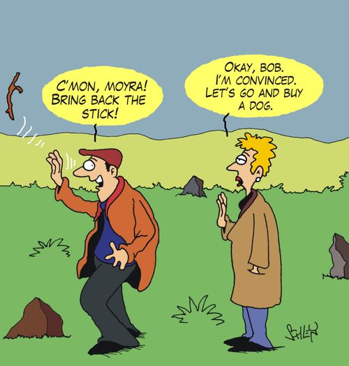 '...let's go and buy a dog!'