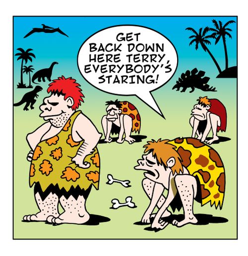 Get back down here, Terry, everybody's staring.
