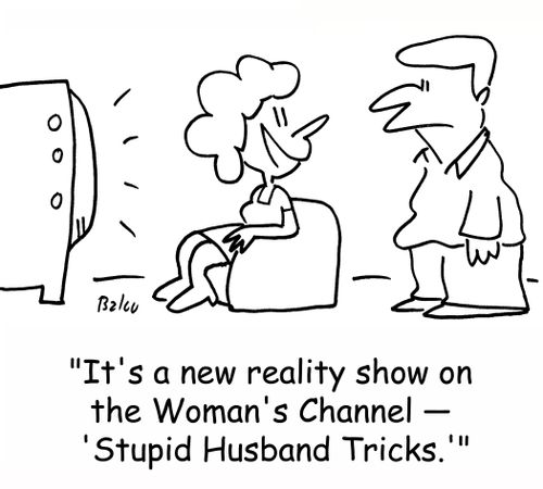 'It's a new reality show on the Women's Channel -- 'Stupid Husband Tricks.''