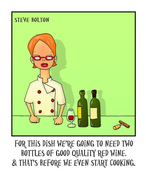 'For this dish we're going to need two bottles of good quality red wine. And that's before we even start cooking.'