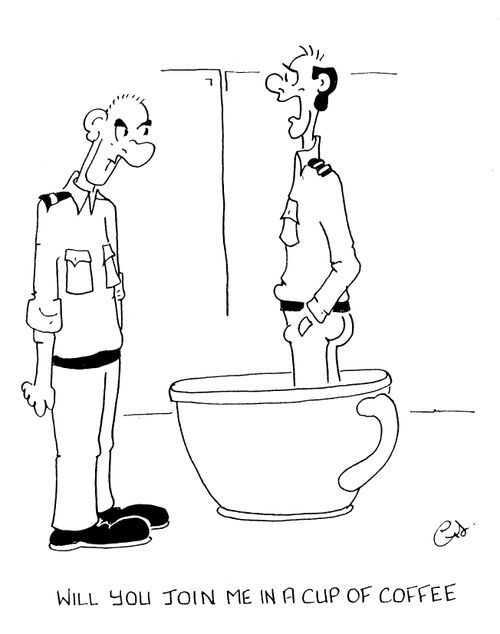 "Will you join me in a cup of coffee?"