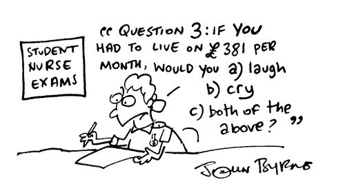 "Q3, If you had to live on �381 per month, would you a)laugh b)cry c)both"