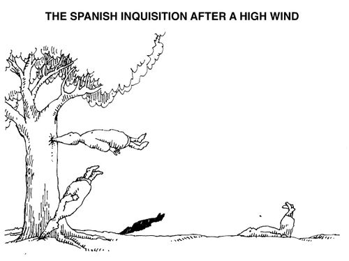 'The spanish Inquisition after a strong wind"