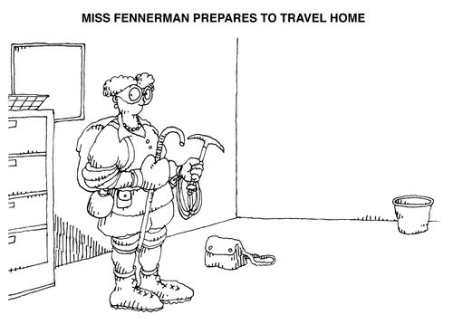 Miss Fennerman prepares to travel home