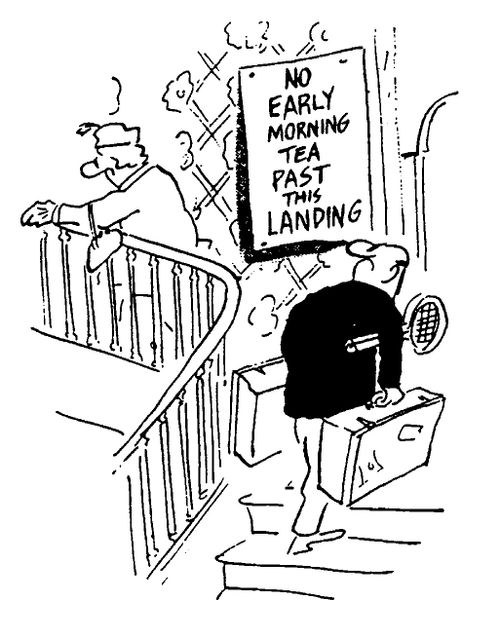 No early morning tea past this landing