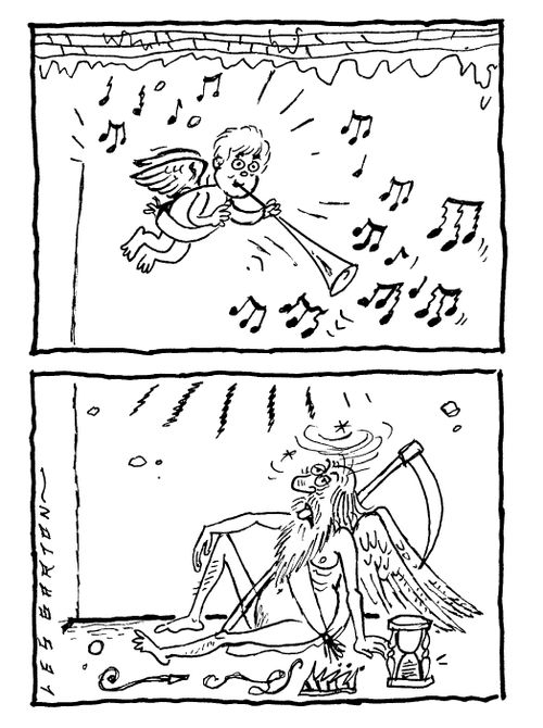 Cherub and old angel