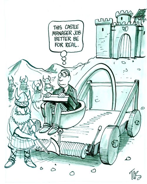 Bubble; 'This castle manager job better be for real.'