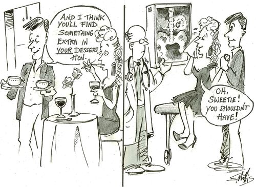 'And I think you'll find something extra in your dessert, Hon.'