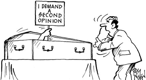 'I demand a second opinion' - notice from coffin