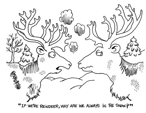 'If we're reindeer, why are we always in the snow?'