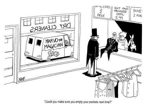 'Could you make sure you empty your pockets next time?'