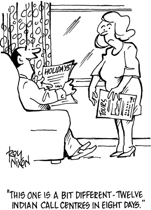 'This one is a bit different - twelve Indian call centres in eight days.'
