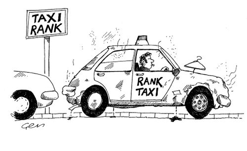 Taxi rank / Rank taxi.