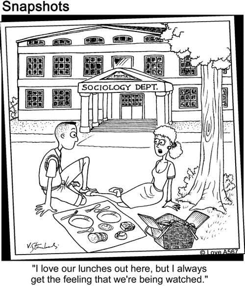 "I love our lunches out there, but I always get the feeling that we're being watched."