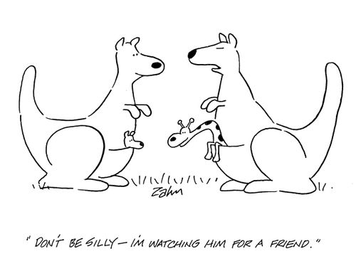 'Don't be silly, I'm watching him for a friend.'
