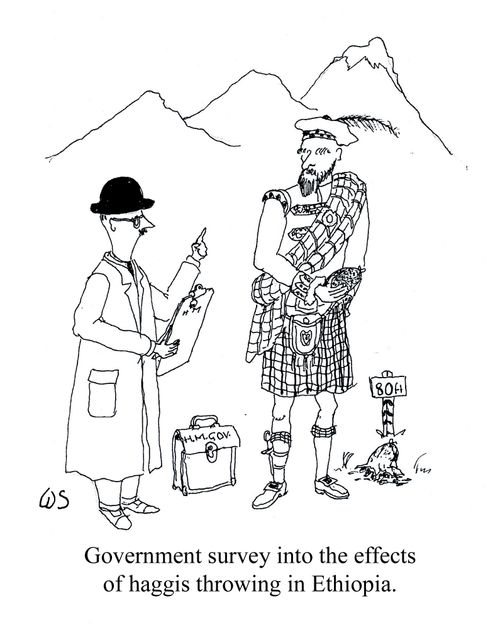 Government survey into the effects of haggis throwing in Ethiopia.