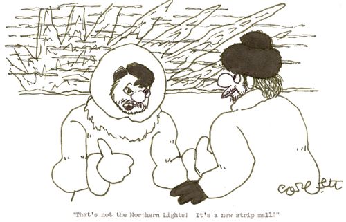 'That's not the northern lights!  It's new strip mall!'