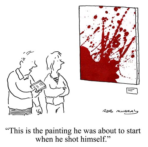 'This is the painting he was about to start when he shot himself.'