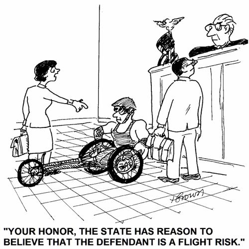 'Your honor, the state has reason to believe that the defendant is a flight risk.'