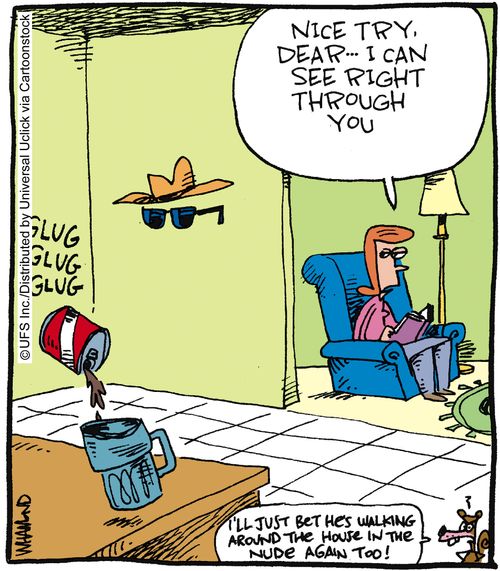 'Nice try, dear. . . I can see right through you.'