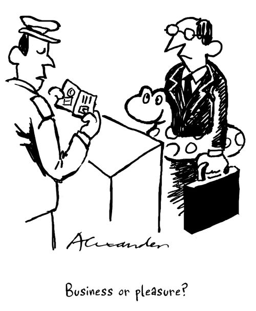 'Business or pleasure?'