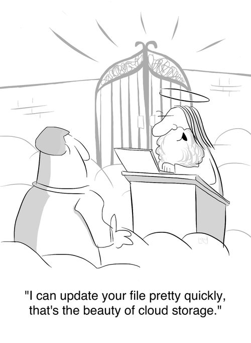 'I can update your file pretty quickly, that's the beauty of cloud storage.'