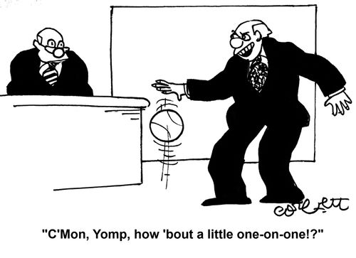 'C'mon, Yomp, how 'bout a little one - on - one!?'