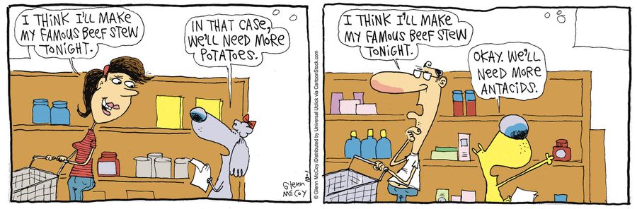 'I think I'll make my famous beef stew tonight.'
