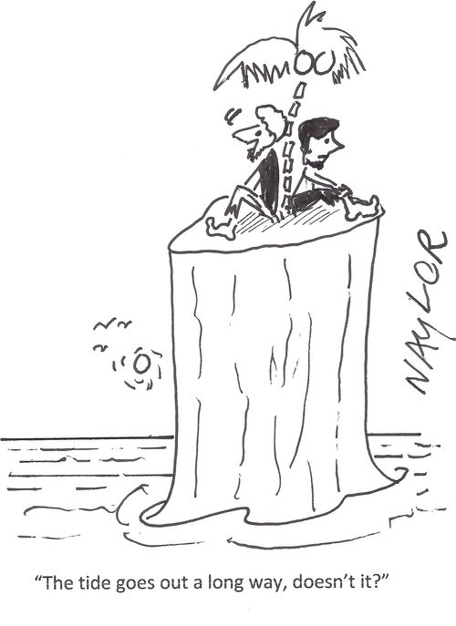 'The tide goes out along way, doesn't it?'