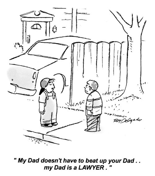 'My Dad doesn't have to beat up your Dad... my Dad is a lawyer.'