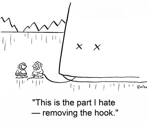 This is the part I hate - removing the hook.