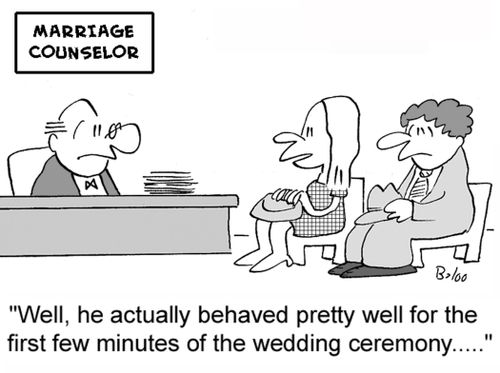 'Well, he actually behaved pretty well for the first few minutes of the wedding ceremony....'