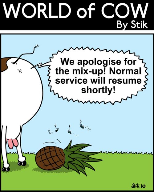 We apologise for the mix-up! Normal service will resume soon!