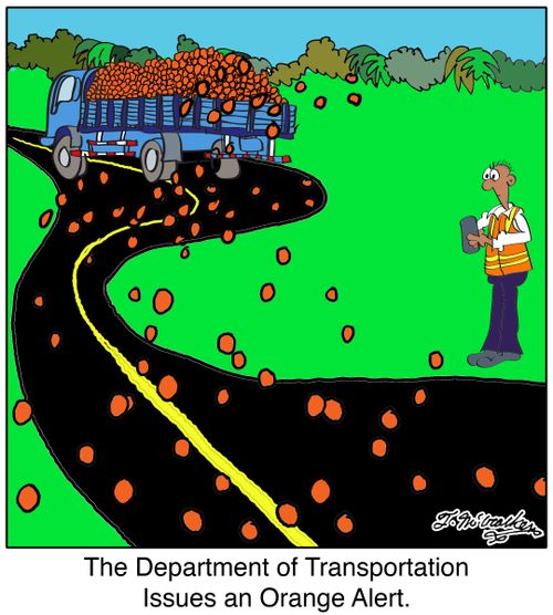 The Department of Transportation Issues an Orange Alert.