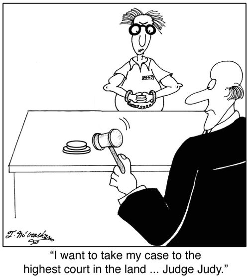 'I want to take my case to the highest court in the land ... Judge Judy.'