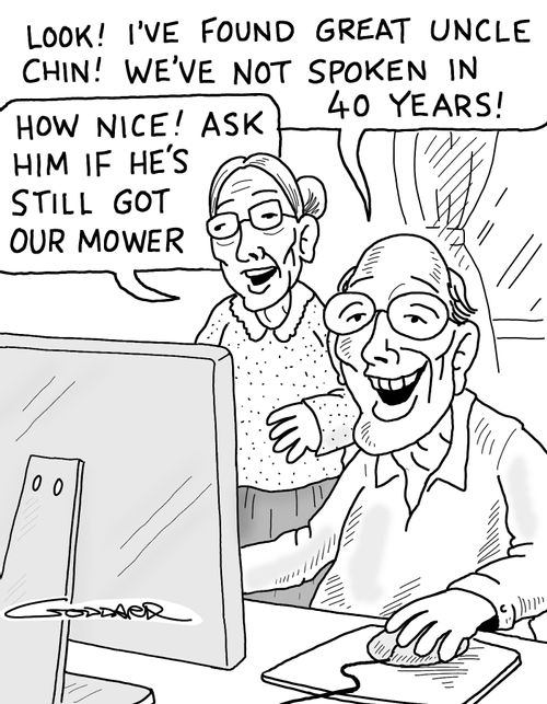 'Look! I've found Great Uncle Chin! We've not spoken in 40 years.'