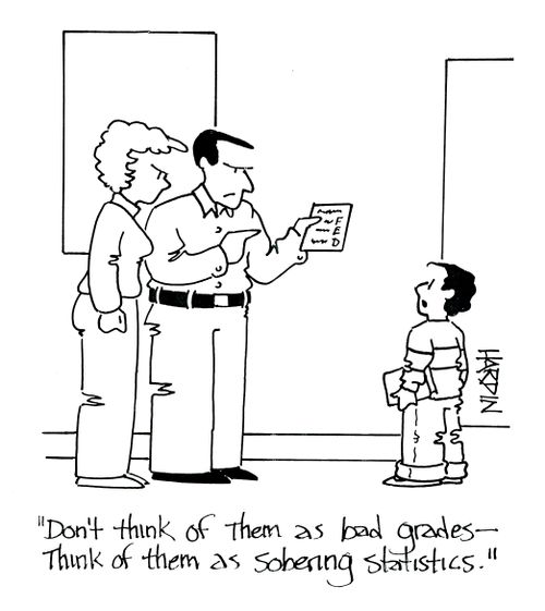 'Don't think of them as bad grades - think of them as sobering statistics.'