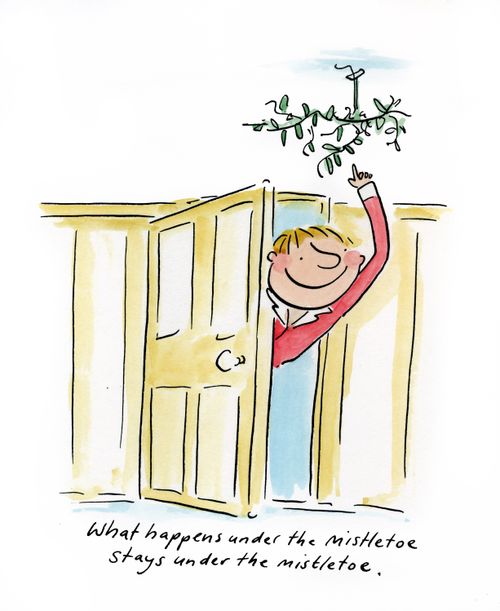 What happens under the mistletoe stays under the mistletoe.