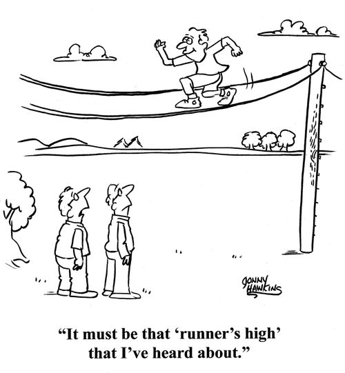Man about jogger on high wire: 'It must be that 'runner's high' that I've heard about.'