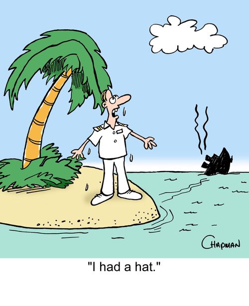 Cruise ship's captain complains God didn't save his hat.