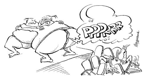Sumo wrestler farting