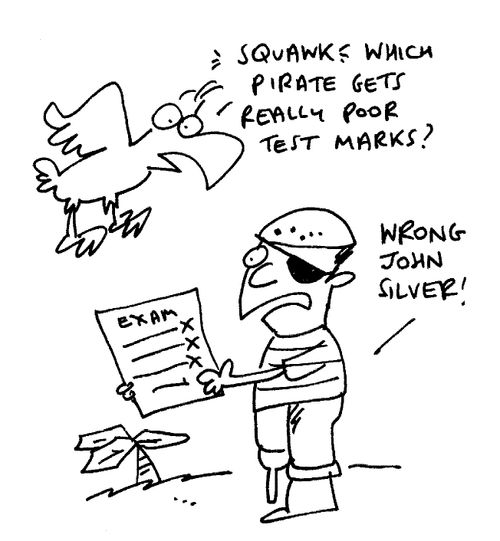 "Which pirate gets really poor test marks?"